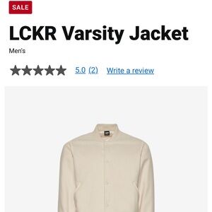 LCKR Varsity Jacket off white beige trim Small
